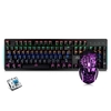 Ajazz clavier mécanique souris combo clavier de jeu filaire USB souris ensemble 104 touches clavier à lumière mixte avec interrupteur noir
