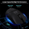 Ajazz i309Pro 2.4G Souris sans fil filaire de type C à double mode Souris de jeu rechargeable Souris ergonomique avec effet de lumière RVB Noir