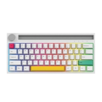 Ajazz K620T BT & Clavier mécanique filaire bimode 62 touches Clavier mécanique de bureau de jeu RVB compact blanc (commutateurs roses)