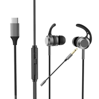AK-P10 3.5mm In-Ear Gamer Headphones Dual Microphone Bass Metal Wired Gaming Earphones with Mic In-Ear Headset