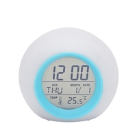 Alarme multi-fonctionnelle 7 couleurs changeante de table à LED