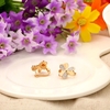 Alliage de cuivre 18K Rose Gold Plated trèfle à 3 feuilles Zircon Stud boucles d