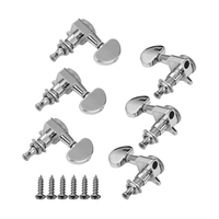 Alloy Metal Electric Guitar Machine Heads Knobs String Tuning Peg Locking Tuners Pack of 6 Pieces 3L3R with Mounting Screws and Ferrules Black