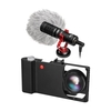 Aluminium Ally Smartphone Vidéo Rig + Grand Angle Macro Objectif + Shotgun Microphone Téléphone Filmer Cage Stabilisateur Grip Objectif Adaptateur Système iPhone X 8 7 6 s plus pour Samsung Galaxy Huawei