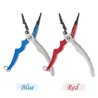 Aluminium fraises bague fendue pinces de pêche crochets Remover pêche Tackle titulaire avec gaine d’Oxford et sécurité Landyard