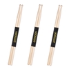 ammoon 3 Paire de Baguettes Drumsticks en Bois 5A Fraxinus Mandshurica Ensemble de Baguettes en Bois Accessoires