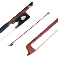 Ammoon 4/4 violon violon arc brésil bois rond bâton cuir pouce poignée ébène grenouille prêle cheveux bien équilibré