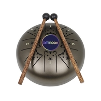 ammoon 5, 5 pouces Mini tambour de langue en acier 8 notes C Key Handpan Drum Chinese Zodiac Patterned Tank Drum Percussion Instrument with Bag Music Book Mallets (Dog Pattern & Light Purple Color)