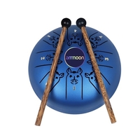 ammoon 5, 5 pouces Mini tambour de langue en acier 8 notes C Key Handpan Drum Chinese Zodiac Patterned Tank Drum Percussion Instrument with Bag Music Book Mallets (Dog Pattern & Light Purple Color)