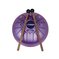 ammoon 5, 5 pouces Mini tambour de langue en acier 8 notes C Key Handpan Drum Chinese Zodiac Patterned Tank Drum Percussion Instrument with Bag Music Book Mallets (Dog Pattern & Light Purple Color)