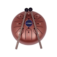ammoon 5, 5 pouces Mini tambour de langue en acier 8 notes C Key Handpan Drum Chinese Zodiac Patterned Tank Drum Percussion Instrument with Bag Music Book Mallets (Dog Pattern & Light Purple Color)
