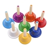 Ammoon 8 pièces sonnette colorée 8 notes diatoniques en métal clochettes à main ensemble tintement clochettes Instrument à percussion jouet pour enfants