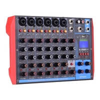 ammoon AG-8 Console de mixage portable 8 canaux Mixeur audio numérique + alimentation fantôme 48 V prend en charge la connexion BT / USB / MP3 pour l