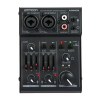 Ammoon AGM02 Mini Console de mixage pour carte son 2 canaux