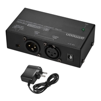 ammoon Alimentation fantôme ultra-compacte pour microphone à condensateur + 12V + 48V sélectionnable avec adaptateur secteur