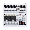 ammoon AM-6R 8-Channel carte son numérique console de mixage audio console de mixage intégré 48V alimentation fantôme alimenté par 5V Power Bank avec adaptateur secteur Câbles USB pour l