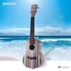 ammoon Colorisation 24 "Acoustic Ukulele Soprano Ukelele Uke en bois 18 frettes 4 cordes Okoumé Touche palissandre Instrument à cordes cadeaux Musical