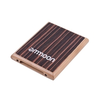 ammoon Compact Box Voyage Tambour Cajon Flat Hand Drum Instrument à percussion avec cordes réglables Sac de transport