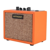 ammoon DESKAMP Mini Desktop 5W Amplificateur de guitare Amplificateur intégré 7 modèles de préampli 4 effets (Chorus/Tremolo/Delay/Reverb) 40 rythmes de batterie Prend en charge la fonction accordeur Connexion BT sans fil Entrée AUX Sortie casque ave