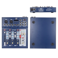 ammoon F4-USB 3 canal Mic ligne Audio Mixer Console de mixage numérique avec alimentation fantôme 48 v pour enregistrement DJ étape appréciation de la musique karaoké