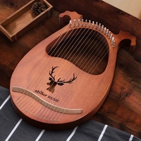 Ammoon Instrument à cordes en bois massif pour harpe lyre à 16 cordes