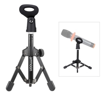 ammoon MS-12 Mini Pliable Microphone de bureau réglable Support trépied avec MC4 Mic Clip Holder Support pour réunions Conférences Podcasts