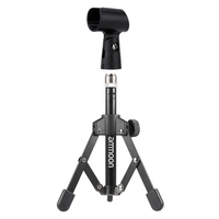 ammoon MS-12 Mini Pliable Microphone de bureau réglable Support trépied avec MC5 Mic Clip Holder Support pour réunions Conférences Podcasts