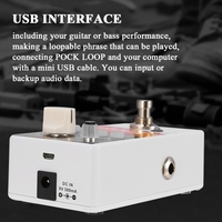 Ammoon POCK LOOP Looper Pédale d’effet guitare 11 Boucleurs Max.330mins Durée d’enregistrement Prend en charge les fonctions de lecture en vitesse 1/2 et 2X Fonctions True Bypass