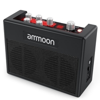 ammoon POCKAMP Amplificateur de guitare portable Multi-effets intégrés 80 rythmes de batterie Support accordeur Fonctions Tap Tempo avec entrée auxiliaire Sortie casque,  adaptateur secteur inclus