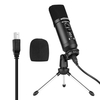 ammoon USB Microphone à condensateur Kit micro pour ordinateur avec mini trépied en métal de bureau