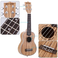 ammoon Zebrawood 21" acoustique ukulélé 15 vous inquiétez 4 cordes cordes Instrument de musique