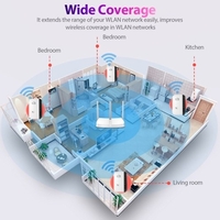 Amplificateur de Signal WiFi 300M Répéteur WiFi sans fil Prolongateur de portée WiFi avec 2 antennes internes pour bureau à domicile Blanc EU Plug