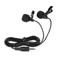 Andoer 150cm Mobile Smartphone Mini Dual-Headed omnidirectionnelle Mic Microphone avec col Clip pour iPad iPhone5 6s 6 Plus Smartphones