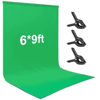 Andoer 1, 8 * 2, 8 m / 6 * 9ft Photographie Fond Écran Portrait Photographie Décors Accessoires de studio photo Matériau en polyester-coton lavable durable avec 3 pinces pour toile de fond,  couleur verte