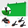 Andoer 1.8 * 2.8M / 5.9 * 9.2ft Studio de photographie Toile de fond bicolore Écran de fond lavable Matériau en polyester-coton avec 3 pinces pour toile de fond 4 pièces Clips élastiques,  bleu et vert 2 en 1