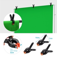 Andoer 1.8 * 2.8M / 5.9 * 9.2ft Studio de photographie Toile de fond bicolore Écran de fond lavable Matériau en polyester-coton avec 3 pinces pour toile de fond 4 pièces Clips élastiques,  bleu et vert 2 en 1