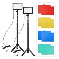 Andoer 2 pièces USB LED Kit de lumière vidéo éclairage de photographie 3200 K-5600 K 120 pièces perles 14 niveaux dimmable