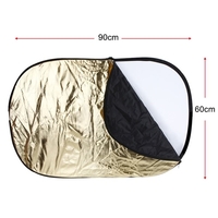 Andoer 24 "* 36" / 60 * 90cm 5 en 1 (or,  argent,  blanc,  noir,  translucide) Multi Portable pliable Studio Photo photographie réflecteur