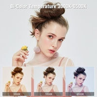 Andoer 360° Full Color RGB Photographie Light Professional LED Video Light Température bicolore 3000K-6500K Dimmable Luminosité avec APP Grille de contrôle Couverture souple Sac de rangement ou caméra d