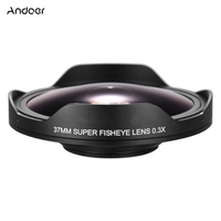 Andoer 37MM 0.3X HD Objectif Fisheye Ultra Grand Angle avec Remplacement du Capot pour Caméscopes