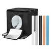 Andoer 40cm/16 pouces Tente de Lumière LED Pliable Tablette Portable Boîte à Lumière Studio Photo 126pcs LED Perles 5500K Température de Couleur Luminosité Réglable avec 5pcs Toiles de Fond de Couleur (Blanc/Noir/Gris/Bleu/Orange) pour la Photograp