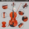 Andoer 4/4 Taille Entière Erable Massif Viola de 16 Pouces avec Etui Pont d