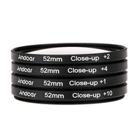 Andoer 52mm Macro Close-Up filtre un ensemble de +1 +2 +4 +10 avec étui poche pour Nikon Canon Sony DSLR
