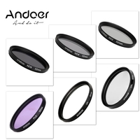 Andoer 52mm UV + CPL + FLD + ND (ND2 ND4 ND8) Kit de filtre de photographie Set Ultraviolet Circular-Polarisant Fluorescent Filtre de densité neutre pour Nikon Canon Sony Pentax DSLRs