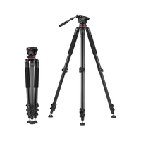 Andoer 5.6ft trépied vidéo professionnel résistant de caméscope avec la tête de décharge rapide de plat de décharge de fluide 15kg de charge utile avec le sac de transport