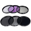 Andoer 58mm Lens Filter Kit UV + CPL + FLD + ND (ND2 ND4 ND8) avec le chiffon Carry Pouch Holder / Cap Lens Cap / Objectif / Tulip & Rubber Parasoleils / Nettoyage