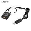 Andoer 5V USB vers NP-W126 Adaptateur de coupleur CC pour batterie factice compatible avec les appareils photo Fuji X-A1/X-A2/X-A3/X-E1/X-E2/X-M1/X-Pro/X-T1/X -T2/X-T10/HS33EXR/HS35EXR/HS50EXR