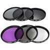 Andoer 62mm Lens Filter Kit UV + CPL + FLD + ND (ND2 ND4 ND8) avec le chiffon Carry Pouch Holder / Cap Lens Cap / Objectif / Tulip & Rubber Parasoleils / Nettoyage