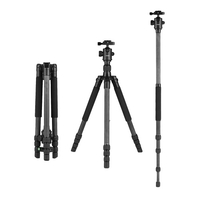 Andoer 64 pouces Voyage léger en fibre de carbone Trépied Monopode avec rotule sac de transport pour Digital DSLR caméra vidéo caméscope
