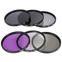 Andoer 72mm Lens Filter Kit UV + CPL + FLD + ND (ND2 ND4 ND8) avec le chiffon Carry Pouch Holder / Cap Lens Cap / Objectif / Tulip & Rubber Parasoleils / Nettoyage